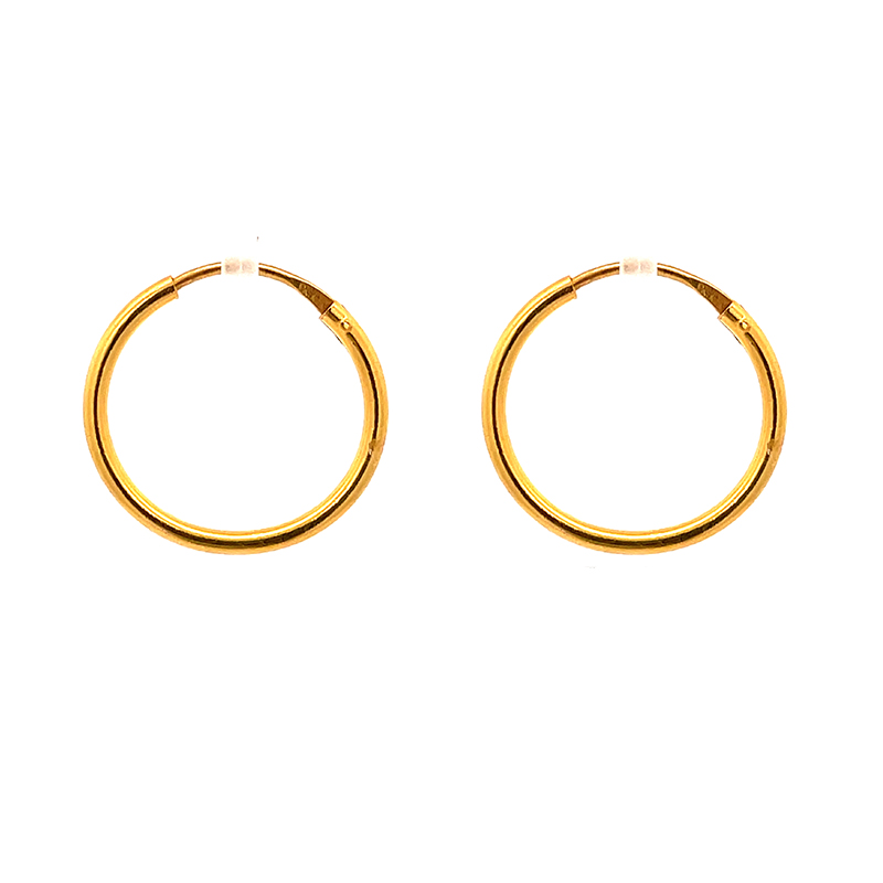 Classic Gold Hoop Earrings - Diameter 22mm
